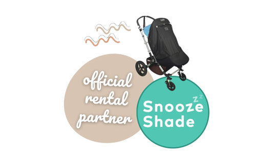 Thursday's Child Rental – official UK rental partner for SnoozeShade sun and sleep shades for prams and strollers, available for baby travel rentals.