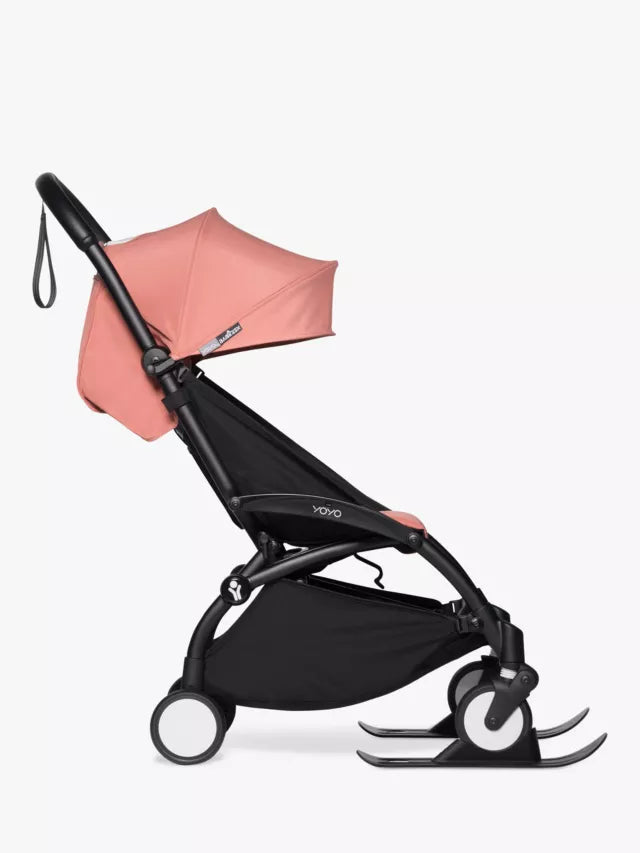 Stokke YOYO Skis stroller accessory for YOYO and YOYO², clips onto front wheels for smooth rides on snow – winter travel essential, available for rental