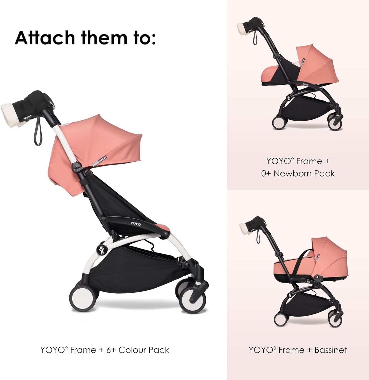 Stokke YOYO Mittens for YOYO and YOYO² strollers, warm and water-resistant hand warmers that attach to stroller handlebar – ideal for winter strolls, available for rental