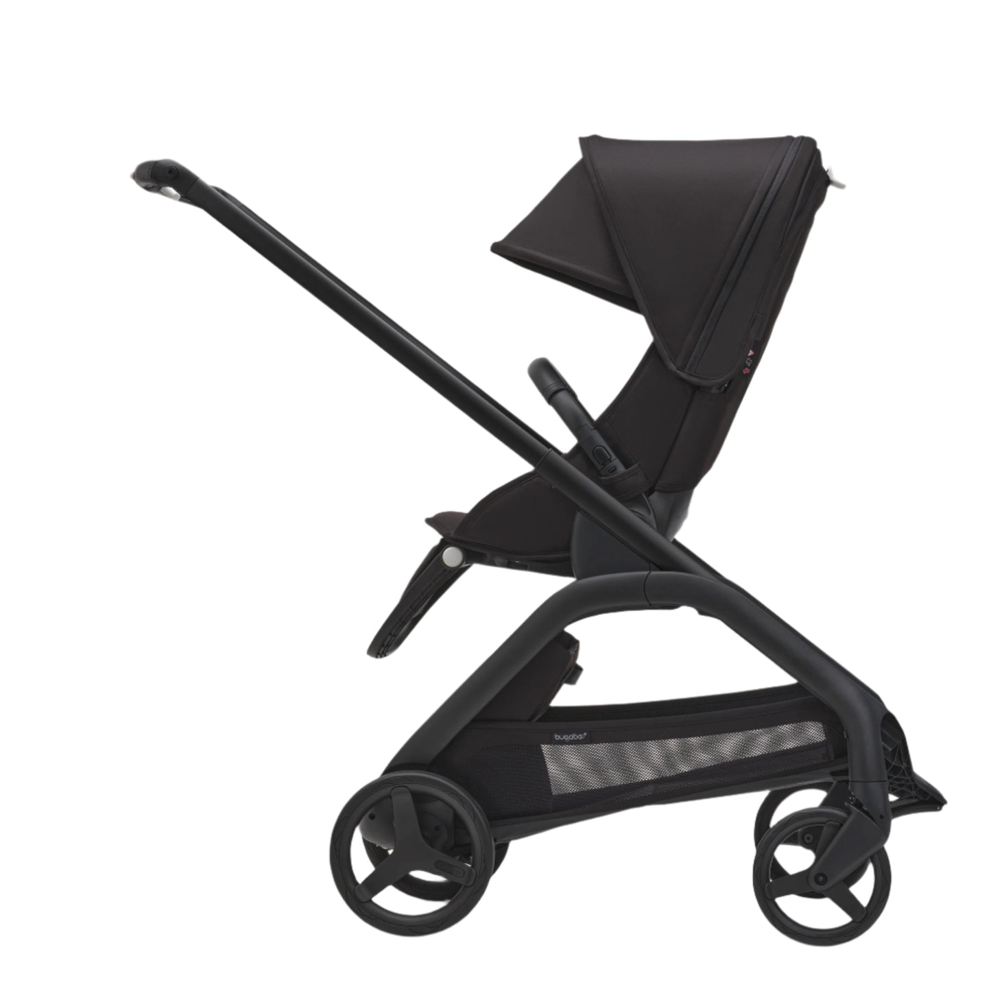 Thursday’s Child Rental – black Bugaboo Dragonfly with advanced suspension for a smooth city ride