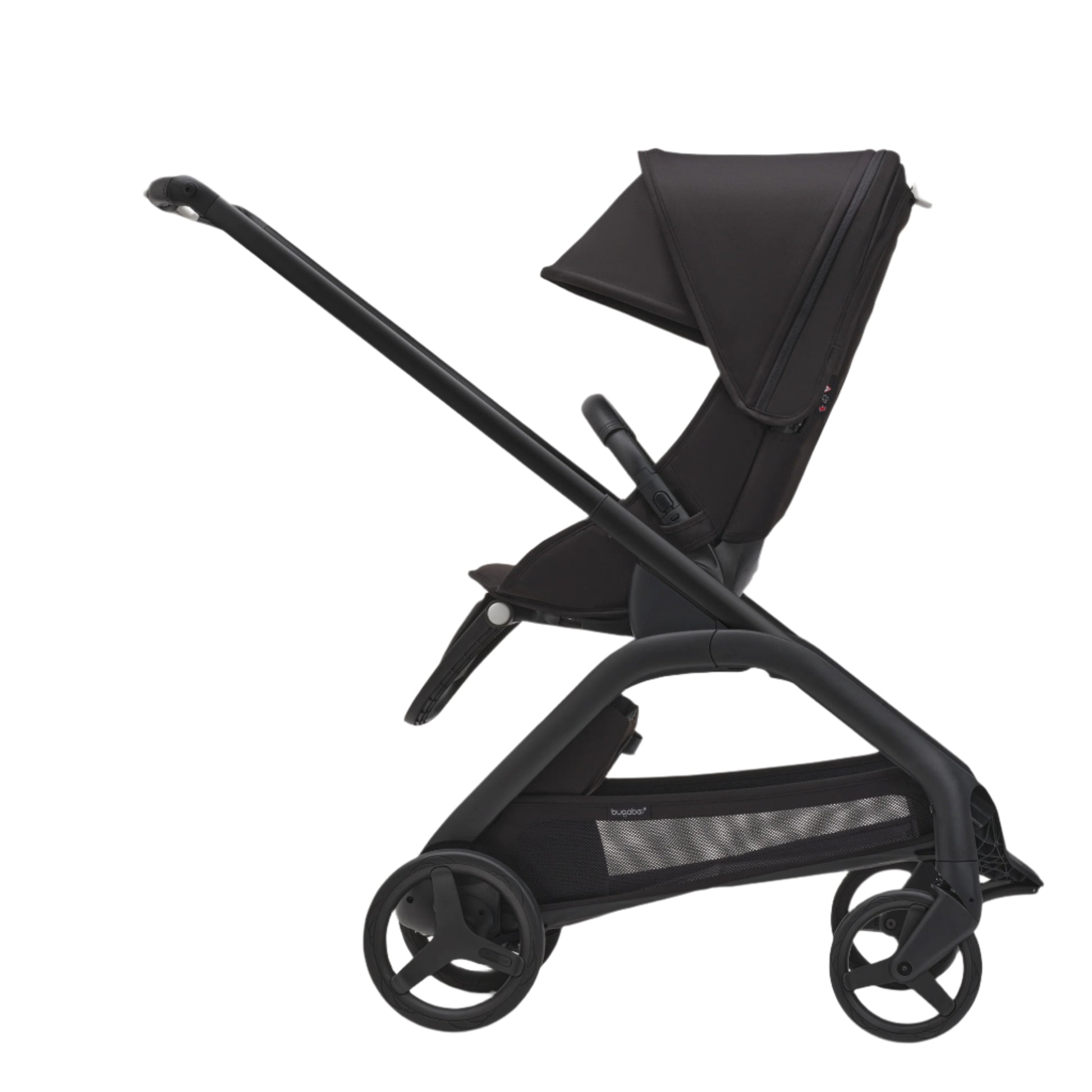 Thursday’s Child Rental – black Bugaboo Dragonfly with advanced suspension for a smooth city ride