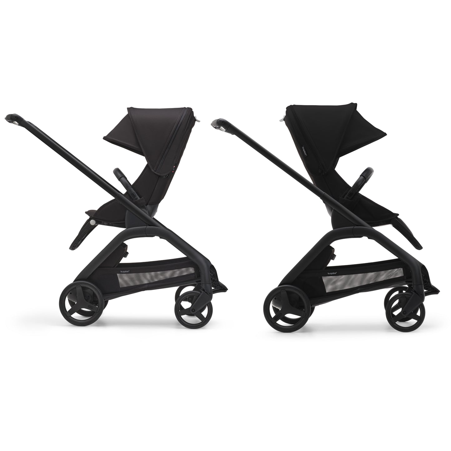 Bugaboo Dragonfly in black with reversible seat – parent or world-facing setup from Thursday’s Child Rental