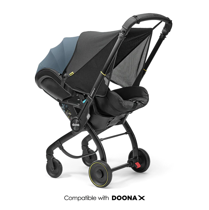 Doona X Sunshade Extension available at Thursday's Child Rental — extra sun protection for infant car seat and stroller.