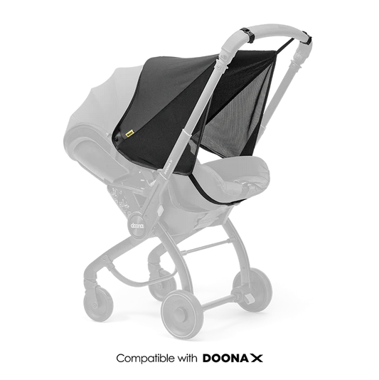 Thursday's Child Rental Doona X Sunshade Extension — premium UV sun protection for Doona car seat and stroller.