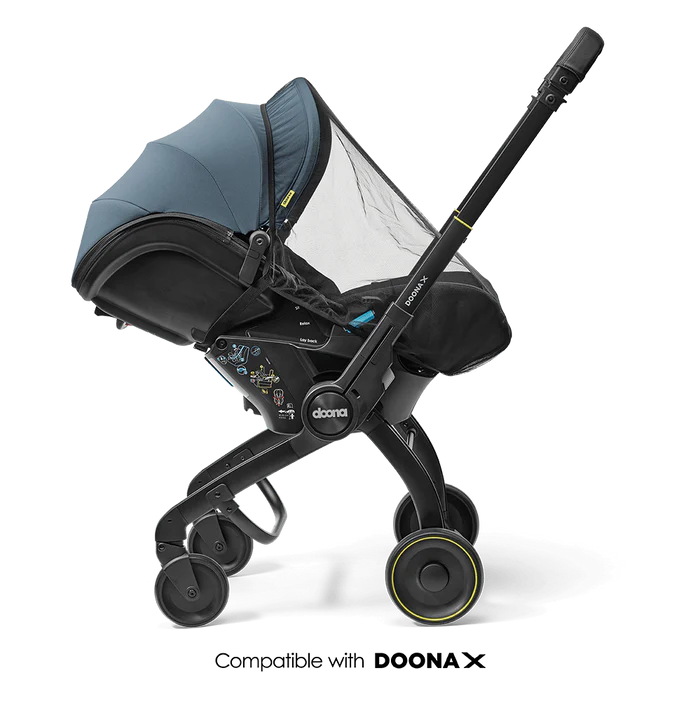 Doona X Insect Net providing bug protection for Doona stroller and car seat, available at Thursday's Child Rental.
