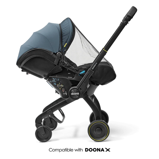 Doona X Insect Net providing bug protection for Doona stroller and car seat, available at Thursday's Child Rental.