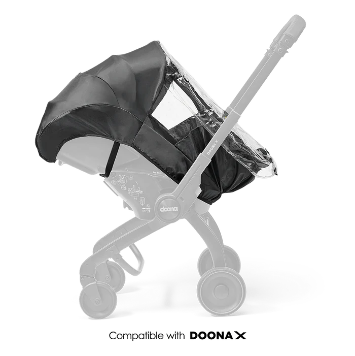 Doona X stroller rain cover — waterproof baby gear rental from Thursday's Child.
