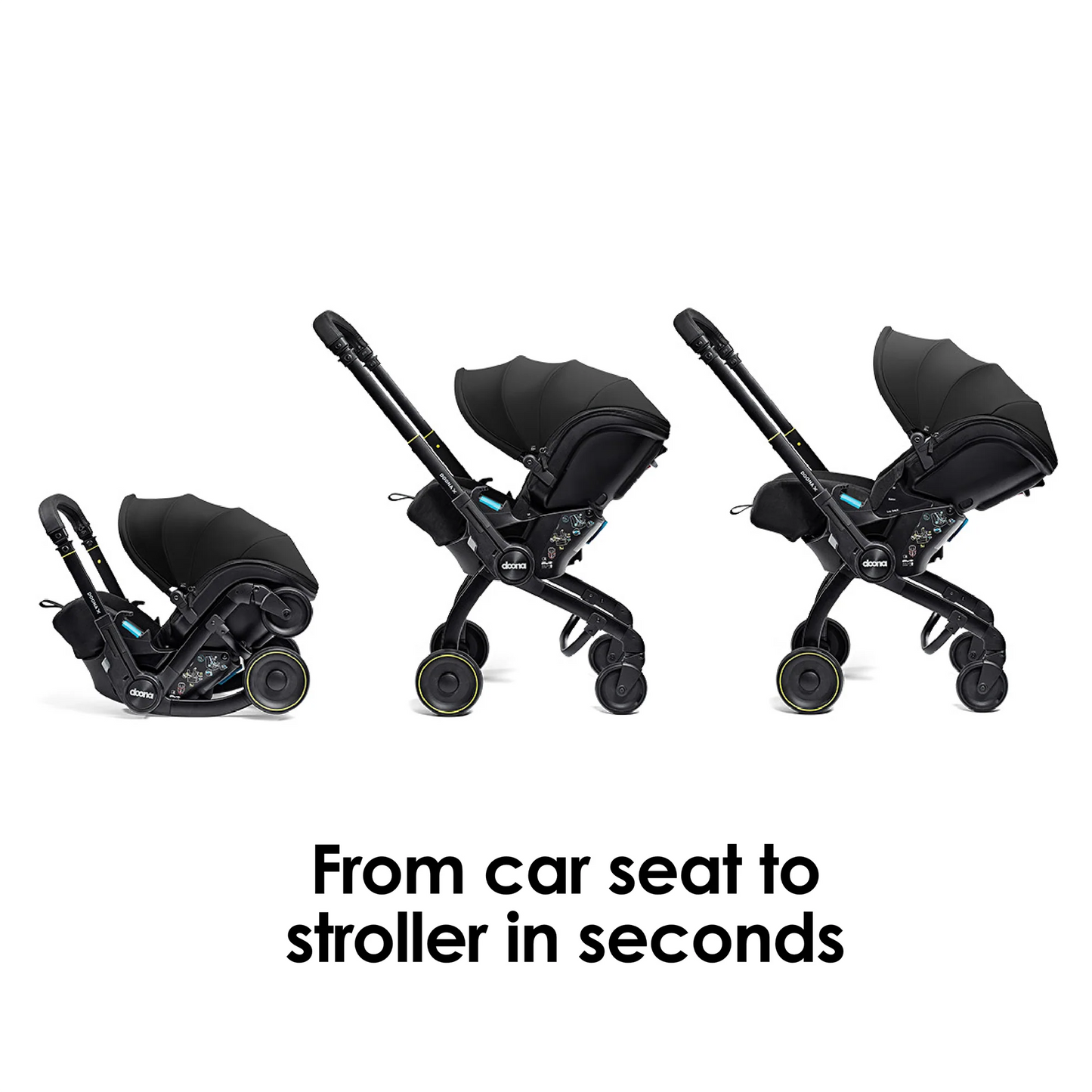 Doona X stroller with superior safety features and easy transition from car seat to stroller, available at Thursday's Child Rental