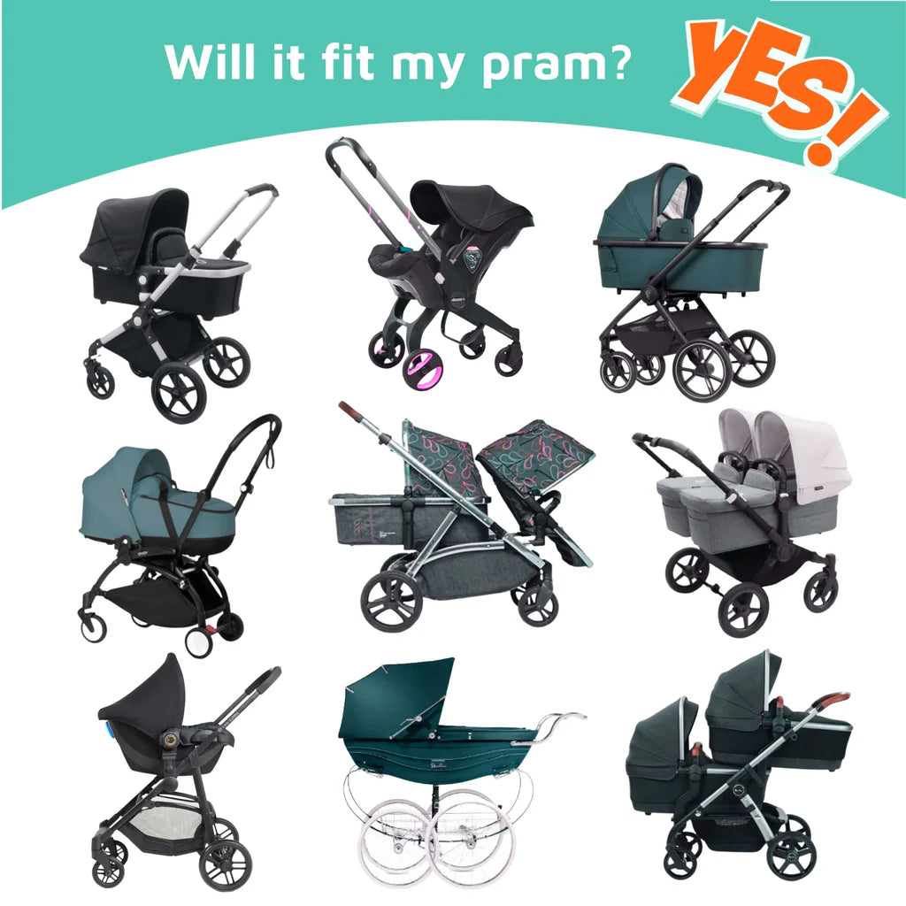 SnoozeShade Original sun shade for strollers, designed for babies 6 months and up, blocks UV rays and helps with naps on the go – available for rental