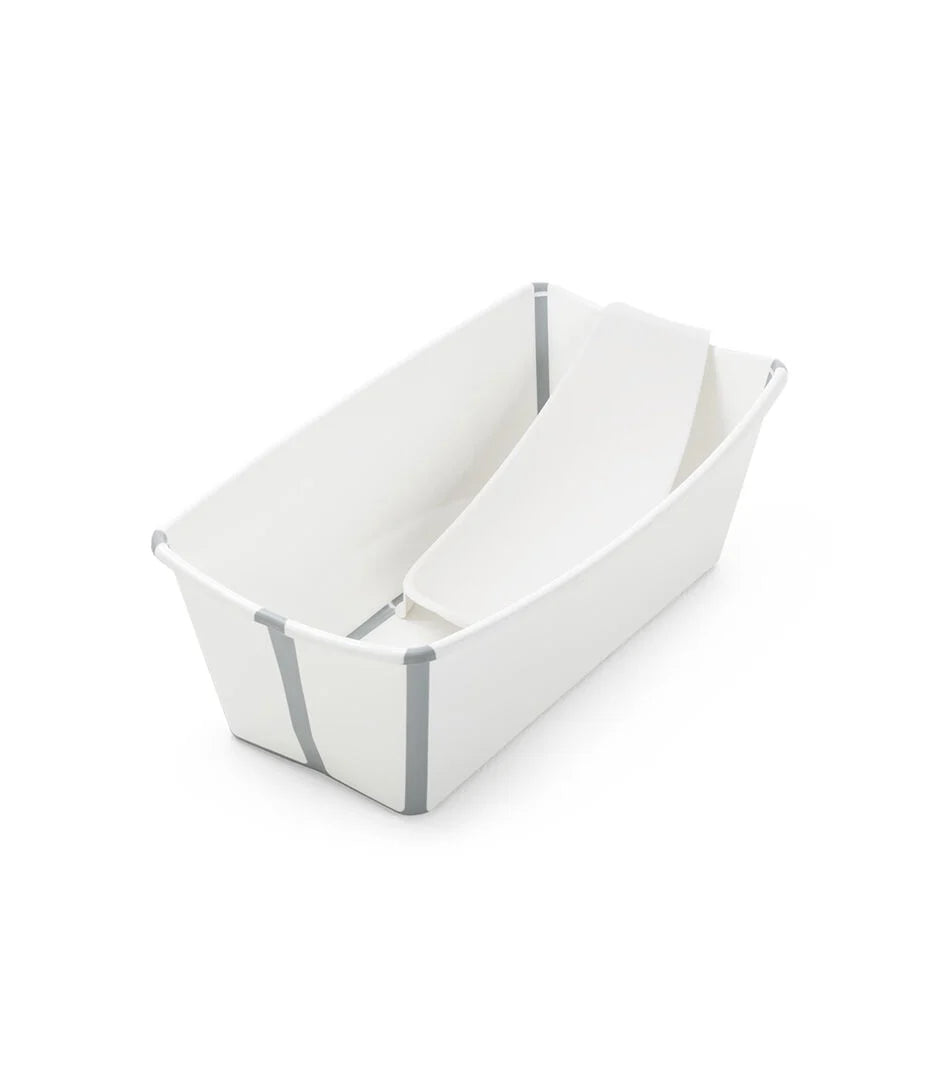 Stokke Flexi Bath with Newborn Support – Portable baby bath rental from Thursday’s Child Rental, suitable for newborns and up to 4 years.