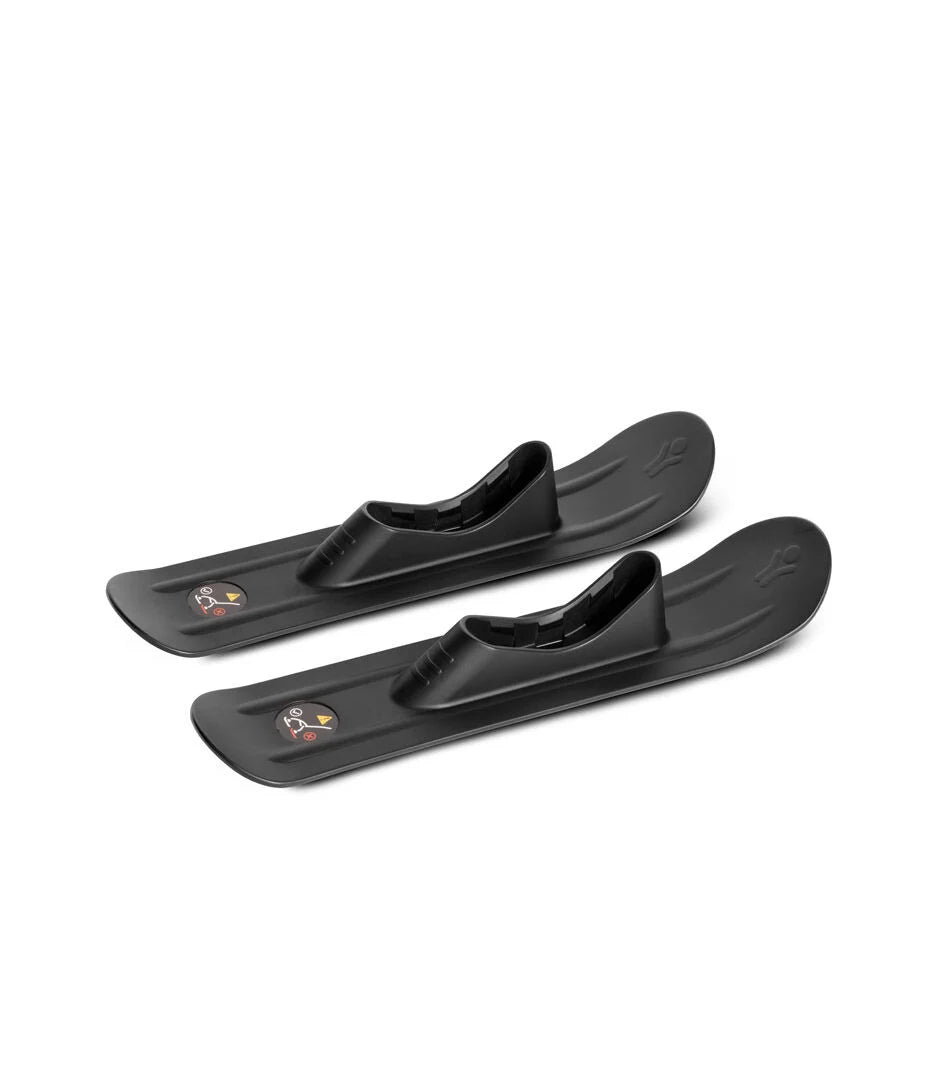 Stokke YOYO Skis stroller accessory for YOYO and YOYO², clips onto front wheels for smooth rides on snow – winter travel essential, available for rental