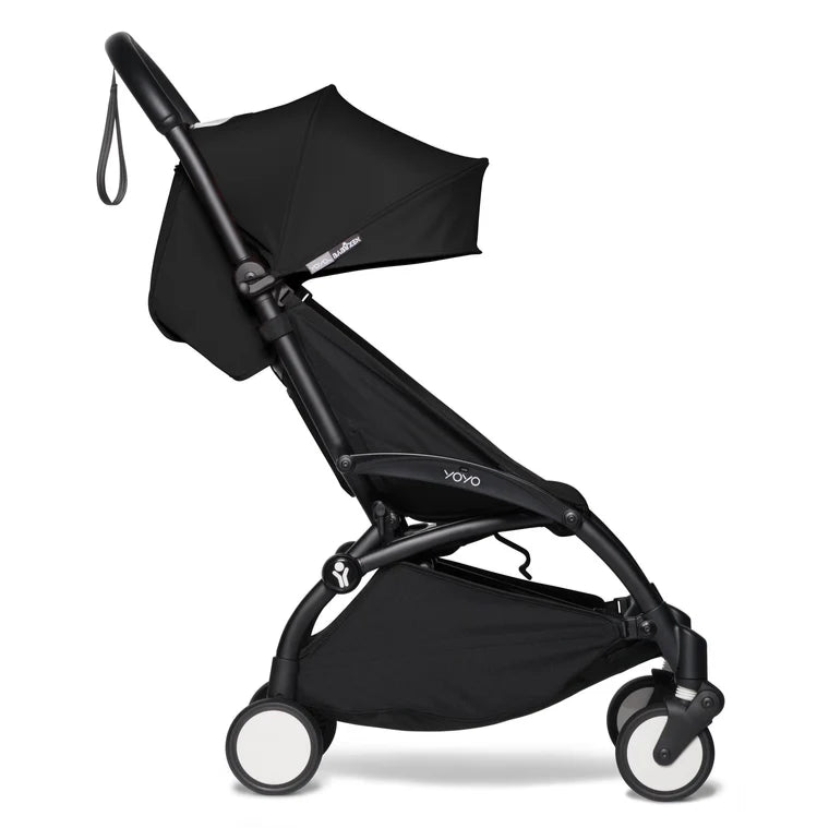 A picture of the side profile of a Stokke YOYO frame with a 6+ pack