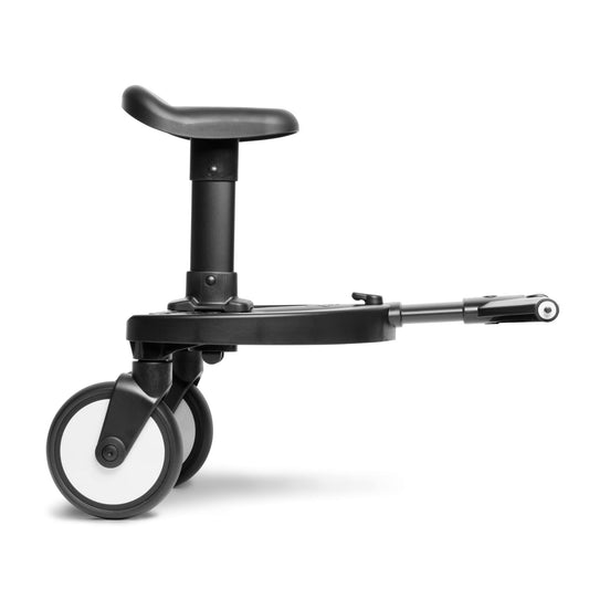 YOYO Board stroller accessory with removable saddle seat, attaches to YOYO and YOYO² strollers for older siblings – available for rental