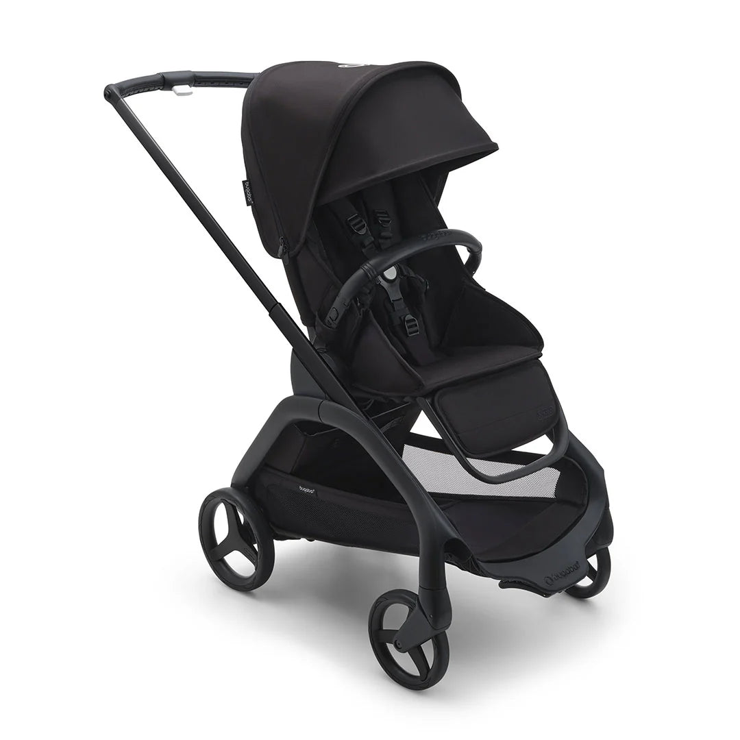 Thursday’s Child Rental – black Bugaboo Dragonfly with advanced suspension for a smooth city ride