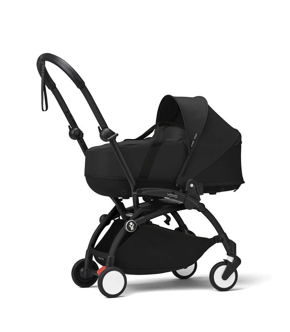 Stokke YOYO3 stroller in Black available for rent – lightweight, foldable, and travel-friendly, perfect for families on the go