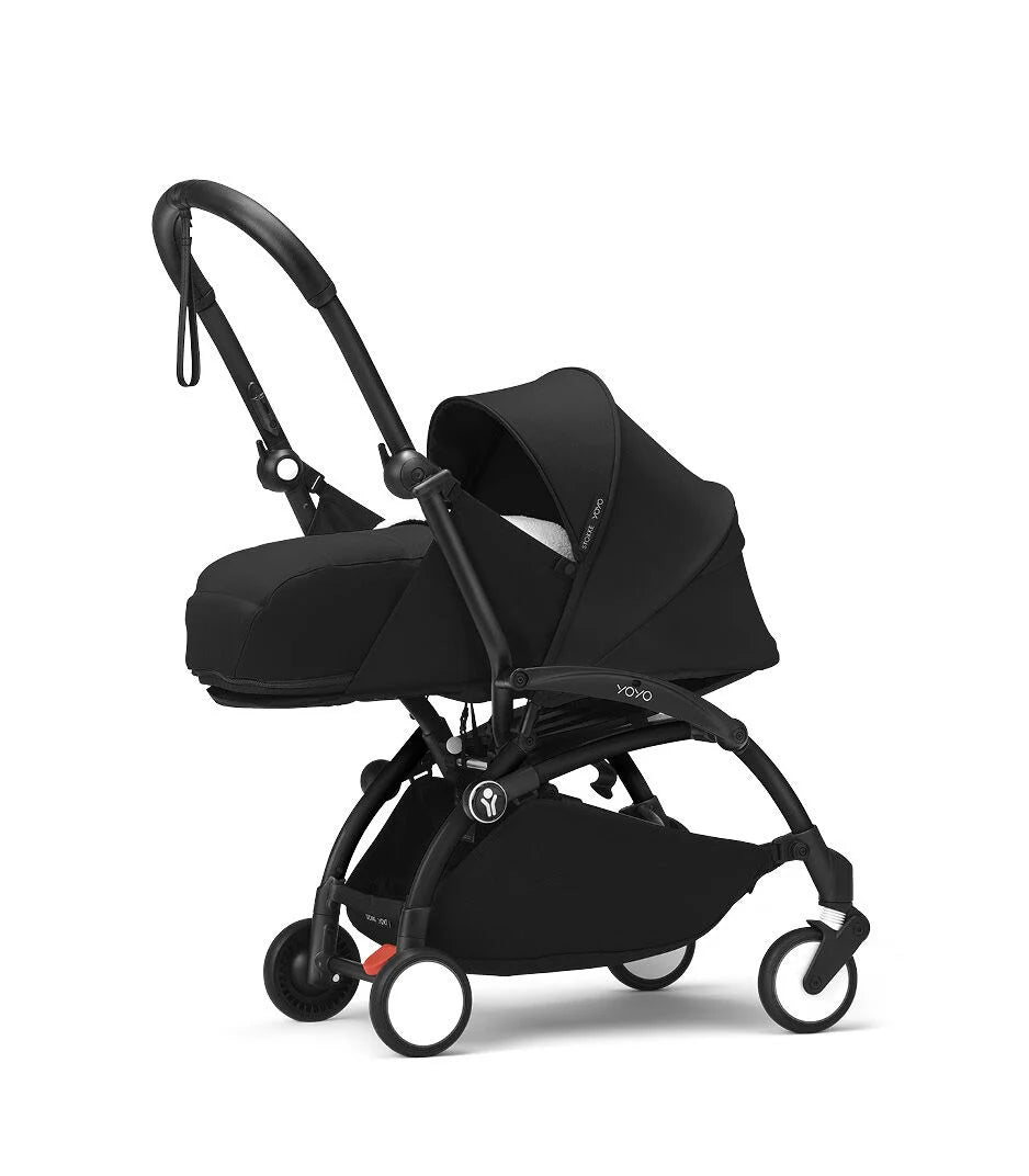 Stokke YOYO3 stroller in Black available for rent – lightweight, foldable, and travel-friendly, perfect for families on the go