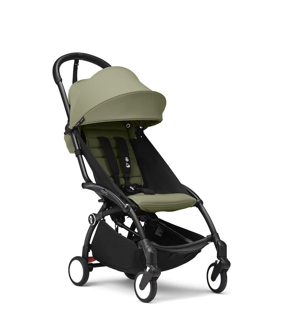 Stokke YOYO3 stroller in Olive available for rent – lightweight, foldable, and travel-friendly, perfect for families on the go