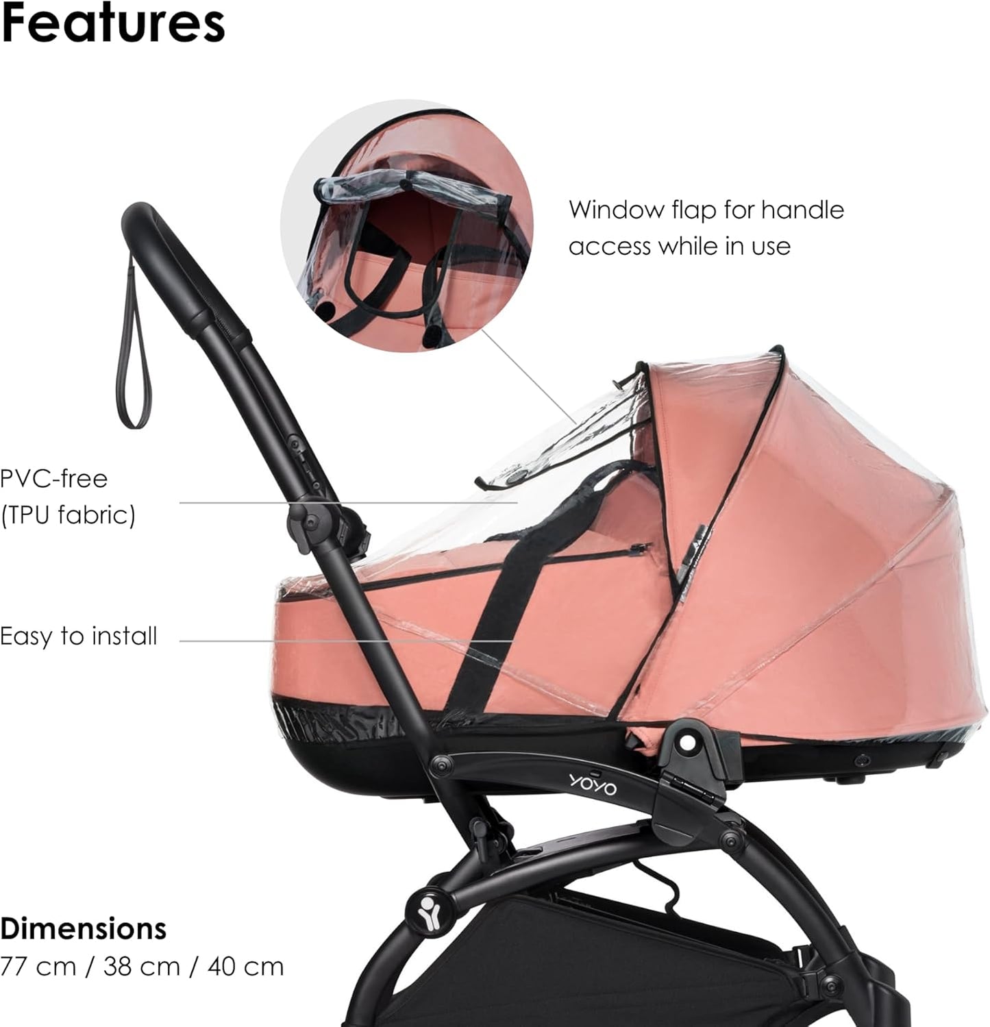 Babyzen / Stokke YOYO Bassinet Rain Cover