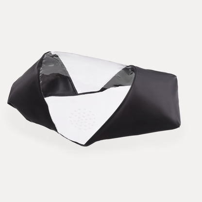 “Close-up of Bugaboo Dragonfly Rain Cover transparent material with side ventilation panels – premium stroller rain protection from Thursday’s Child  rental.