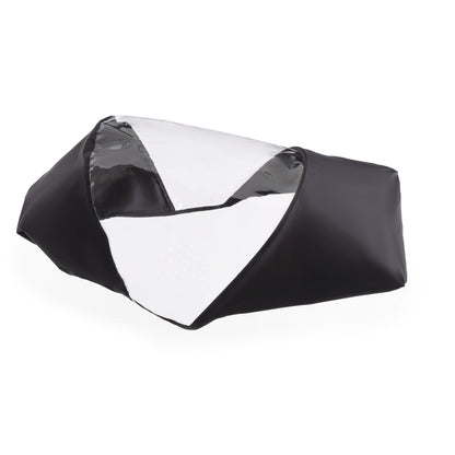 Side view of Bugaboo Dragonfly stroller with rain cover attached – clear protective shield keeping baby dry, hire from Thursday’s Child Rental.