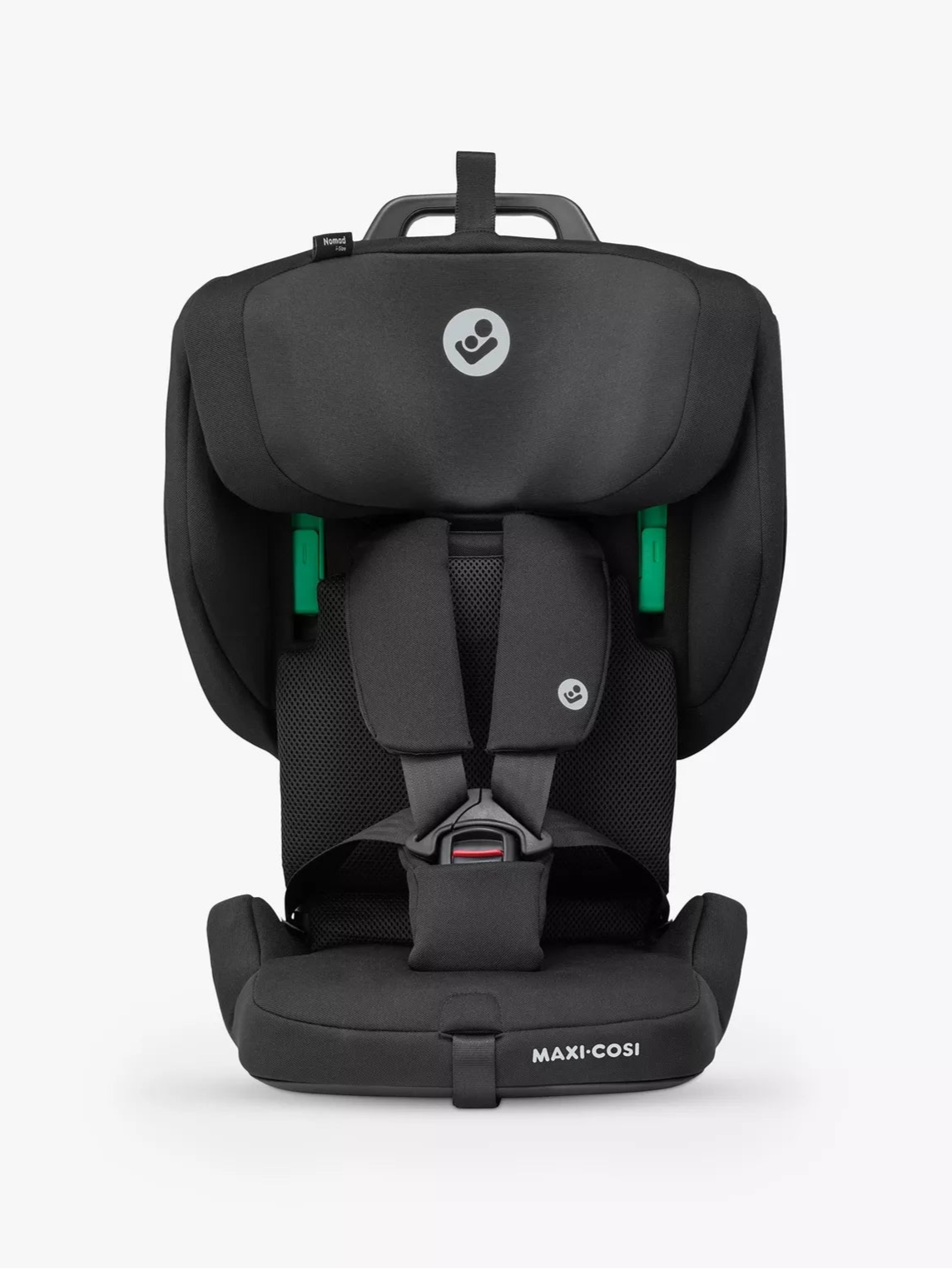 Maxi-Cosi Nomad Plus Travel Car Seat in sleek black, lightweight and compact design – available at Thursday's Child Rental.