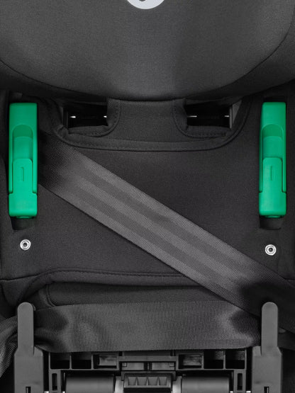 Close-up of secure strap connection on Maxi-Cosi Nomad Plus – safe, durable design from Thursday's Child Rental.