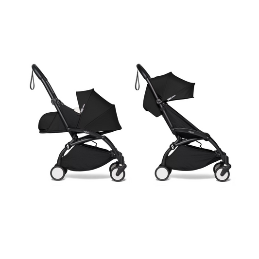 Stokke YOYO3 stroller in Black available for rent – lightweight, foldable, and travel-friendly, perfect for families on the go